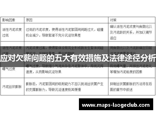 应对欠薪问题的五大有效措施及法律途径分析